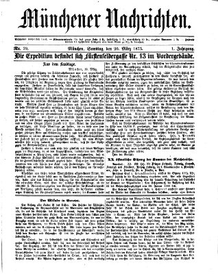 Münchener Nachrichten Samstag 20. März 1875