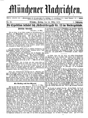 Münchener Nachrichten Freitag 26. März 1875