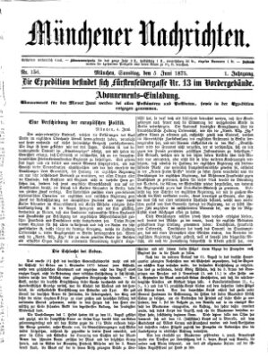 Münchener Nachrichten Samstag 5. Juni 1875