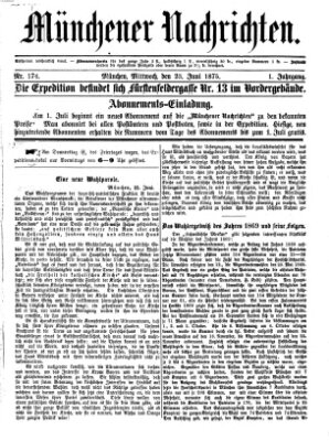 Münchener Nachrichten Mittwoch 23. Juni 1875