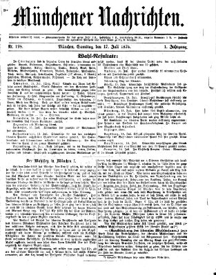 Münchener Nachrichten Samstag 17. Juli 1875