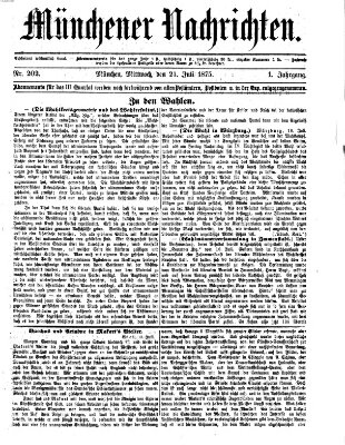 Münchener Nachrichten Mittwoch 21. Juli 1875