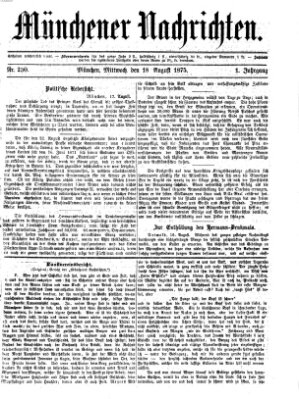 Münchener Nachrichten Mittwoch 18. August 1875