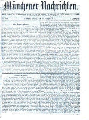 Münchener Nachrichten Freitag 20. August 1875