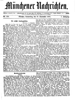 Münchener Nachrichten Donnerstag 16. September 1875