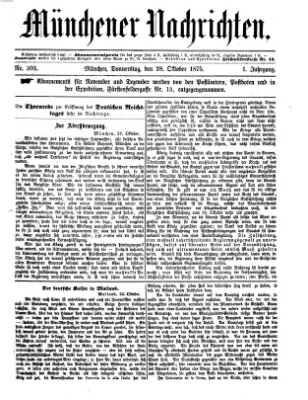 Münchener Nachrichten Donnerstag 28. Oktober 1875