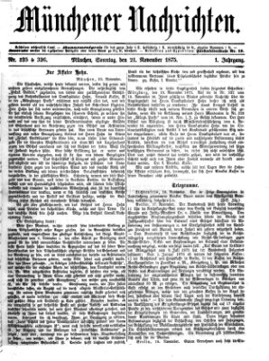 Münchener Nachrichten Sonntag 21. November 1875