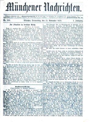 Münchener Nachrichten Donnerstag 25. November 1875