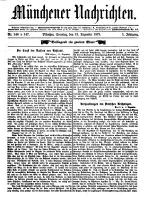 Münchener Nachrichten Sonntag 12. Dezember 1875