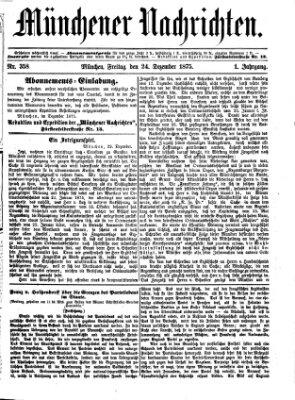 Münchener Nachrichten Freitag 24. Dezember 1875