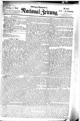 Nationalzeitung Sonntag 11. April 1875