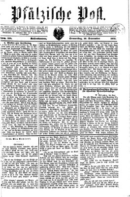 Pfälzische Post Donnerstag 16. September 1875
