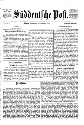 Süddeutsche Post Sonntag 26. September 1875