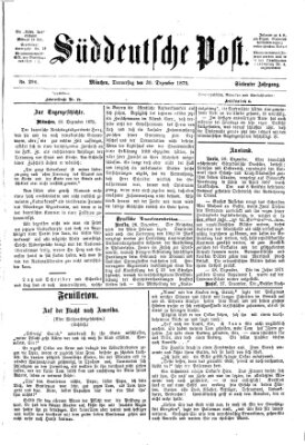Süddeutsche Post Donnerstag 30. Dezember 1875