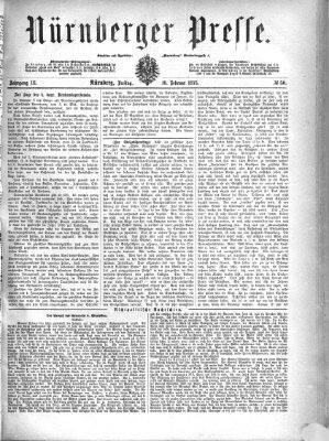 Nürnberger Presse Freitag 19. Februar 1875