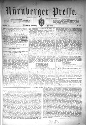 Nürnberger Presse Donnerstag 1. Juli 1875