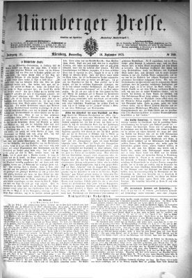 Nürnberger Presse Donnerstag 16. September 1875