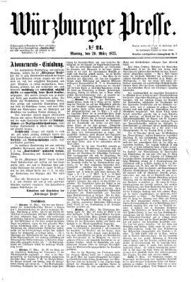 Würzburger Presse Montag 29. März 1875
