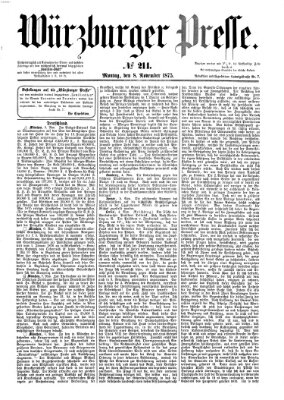 Würzburger Presse Montag 8. November 1875