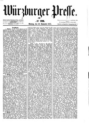 Würzburger Presse Montag 22. November 1875