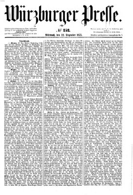 Würzburger Presse Mittwoch 22. Dezember 1875