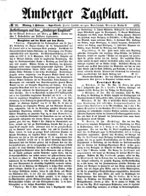 Amberger Tagblatt Montag 1. Februar 1875