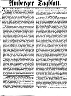 Amberger Tagblatt Samstag 20. Februar 1875