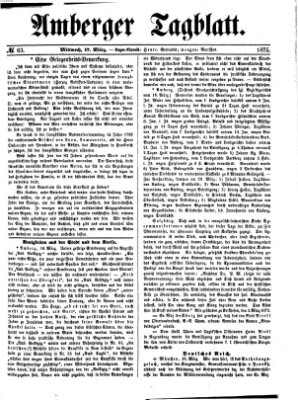 Amberger Tagblatt Mittwoch 17. März 1875