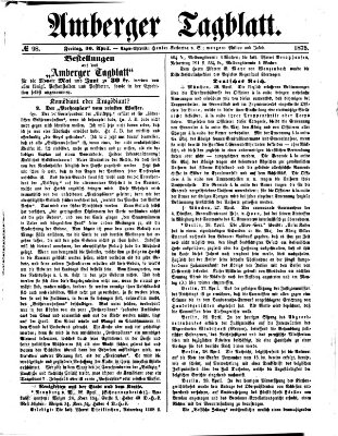 Amberger Tagblatt Freitag 30. April 1875