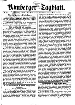Amberger Tagblatt Donnerstag 1. Juli 1875