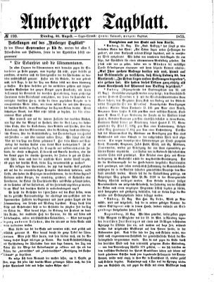 Amberger Tagblatt Dienstag 31. August 1875