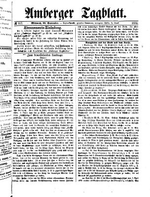 Amberger Tagblatt Mittwoch 22. September 1875
