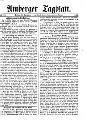 Amberger Tagblatt Freitag 24. September 1875