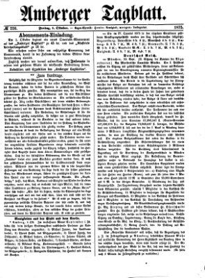 Amberger Tagblatt Freitag 1. Oktober 1875