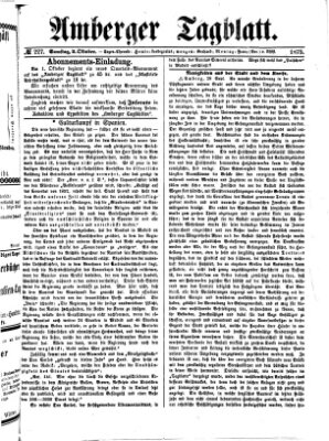 Amberger Tagblatt Samstag 2. Oktober 1875