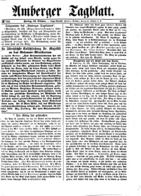 Amberger Tagblatt Freitag 22. Oktober 1875