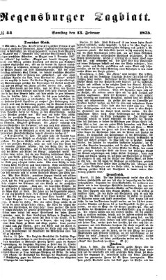 Regensburger Tagblatt Samstag 13. Februar 1875