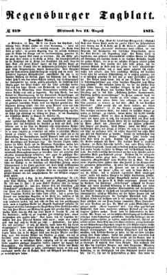 Regensburger Tagblatt Mittwoch 11. August 1875