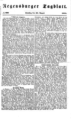 Regensburger Tagblatt Samstag 28. August 1875