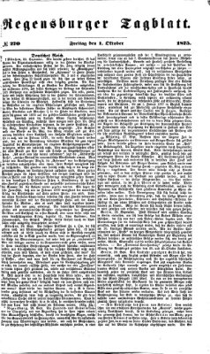 Regensburger Tagblatt Freitag 1. Oktober 1875