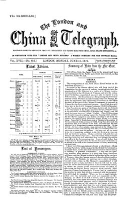 The London and China telegraph Montag 14. Juni 1875