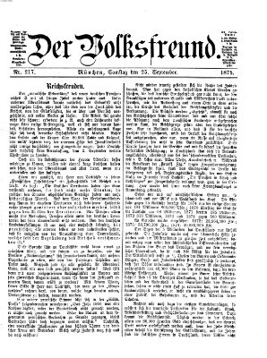 Der Volksfreund Samstag 25. September 1875