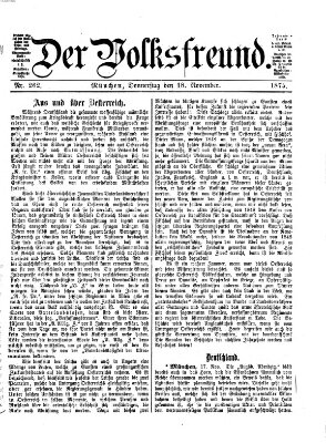Der Volksfreund Donnerstag 18. November 1875