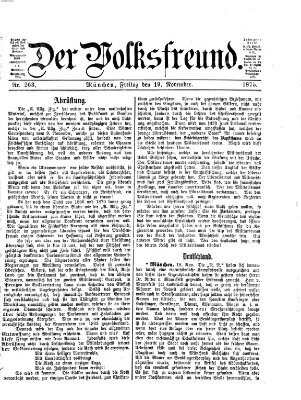 Der Volksfreund Freitag 19. November 1875