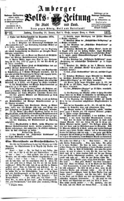 Amberger Volks-Zeitung für Stadt und Land Donnerstag 28. Januar 1875