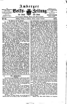 Amberger Volks-Zeitung für Stadt und Land Dienstag 16. Februar 1875
