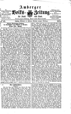Amberger Volks-Zeitung für Stadt und Land Mittwoch 24. Februar 1875