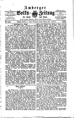 Amberger Volks-Zeitung für Stadt und Land Freitag 11. Juni 1875