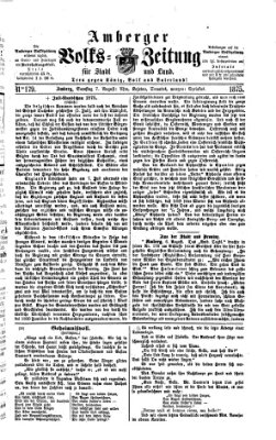 Amberger Volks-Zeitung für Stadt und Land Samstag 7. August 1875