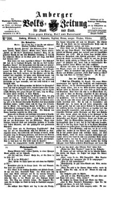 Amberger Volks-Zeitung für Stadt und Land Mittwoch 1. September 1875